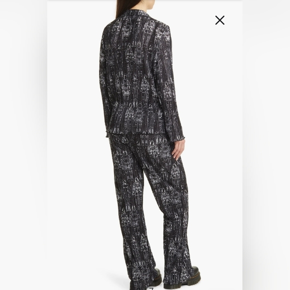 NWT/ lala Interstellar Astronauts Long Sleeve Plissé Top & High Waist Pants - Picture 3 of 13